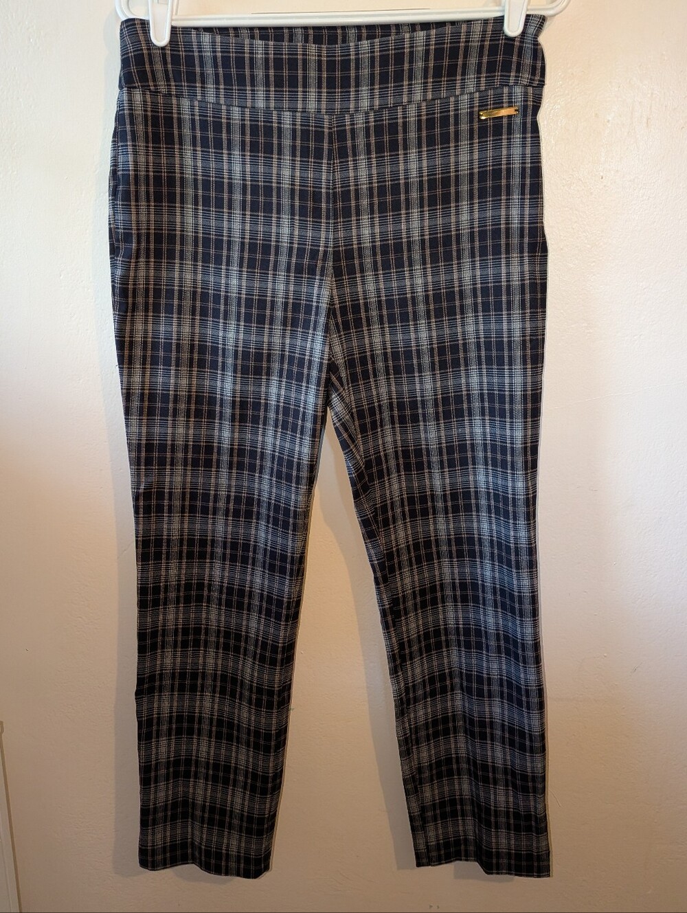 Counterparts Slim Plaid Dress Pants in Navy & Gray Size M